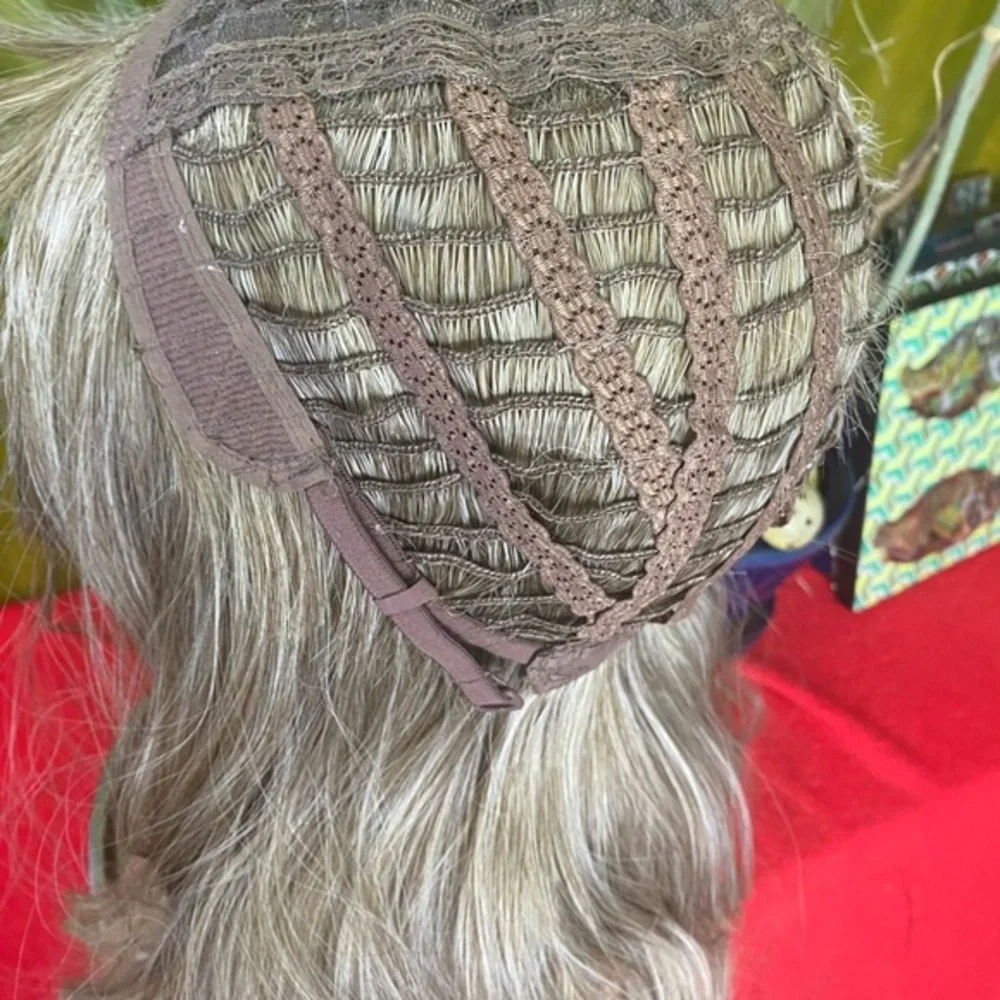 icy ash silver blonde balayage wig